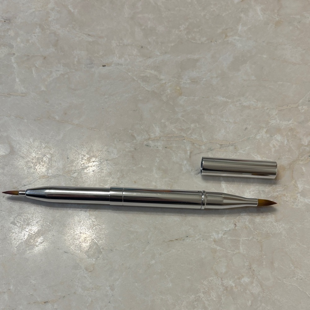 Silver Dual-Ended Makeup Brush